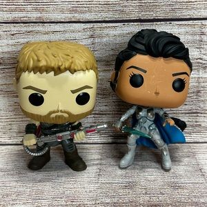Thor & Valkyrie Funko Pop Marvel Thor Ragnorok Movie No Box Vaulted Funko Pops